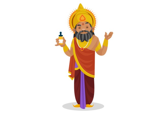 King Dhritarashtra holding bottle  イラスト