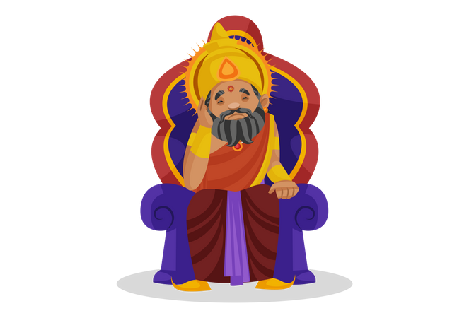 King Dhritarashtra in tension  イラスト