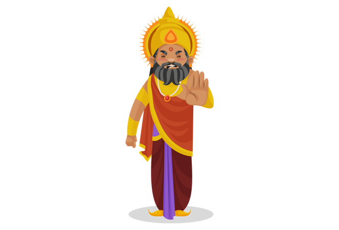 King Dhritarashtra stopping someone  イラスト