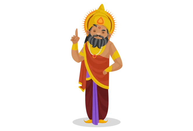 King Dhritarashtra thinking something  Illustration