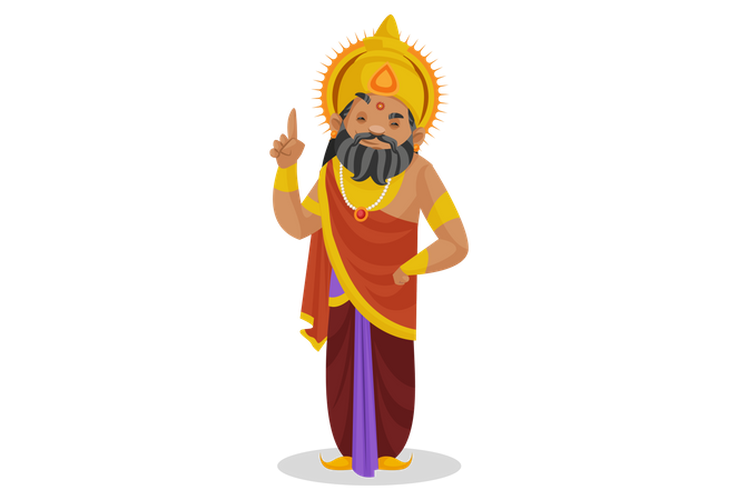 King Dhritarashtra thinking something  イラスト