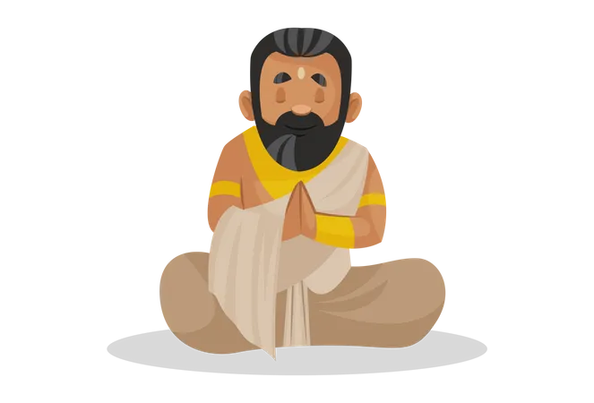 King janaka praying to god  Illustration