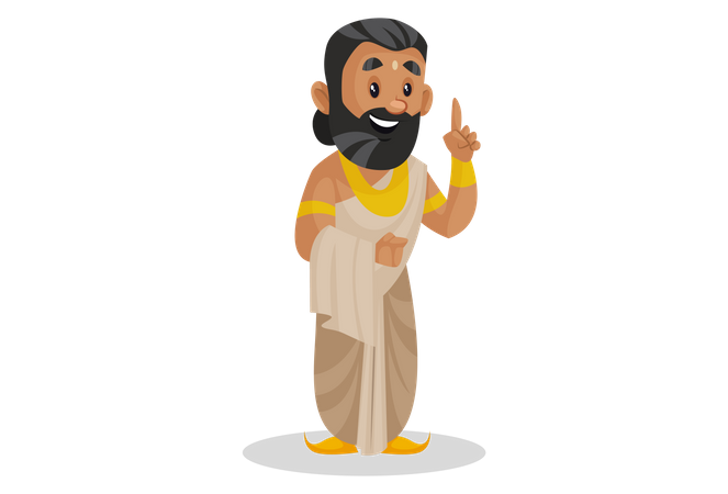 King janaka raising his finger  Illustration