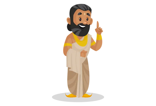 King janaka raising his finger  Illustration