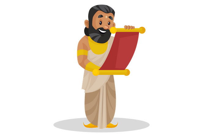 King janaka reading letter  Illustration