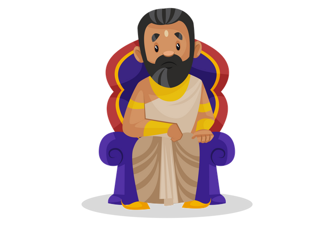 King janaka sitting on throne  Illustration