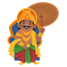 king mahabali on throne illustration