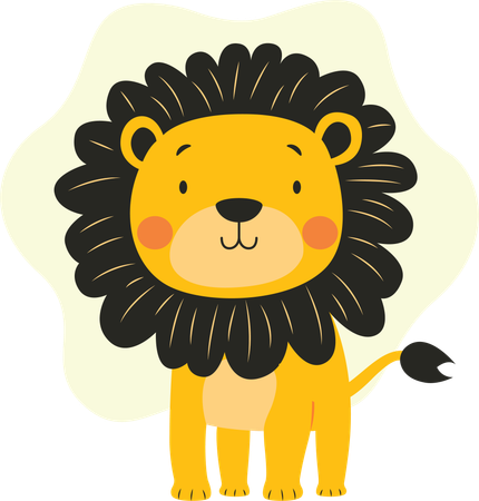 King of Jungle giving standing pose  Illustration