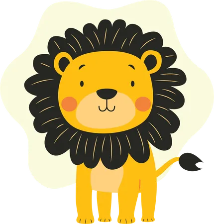 King of Jungle giving standing pose  Illustration