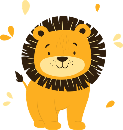 King of Jungle giving standing pose  Illustration