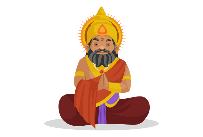 King praying to god  イラスト
