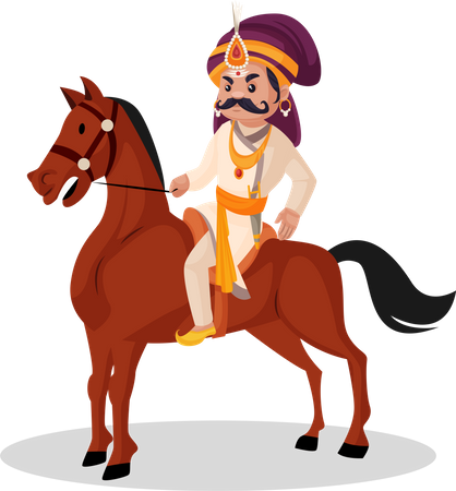 King riding horse  Illustration