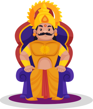 King sitting on throne Illustration