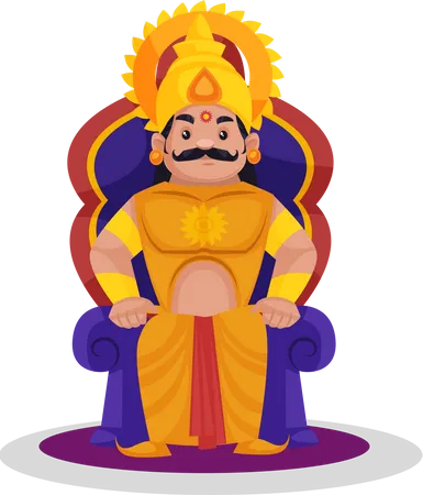 King sitting on throne Illustration