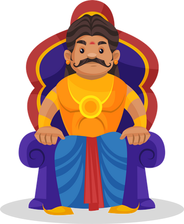 King sitting on throne  Illustration