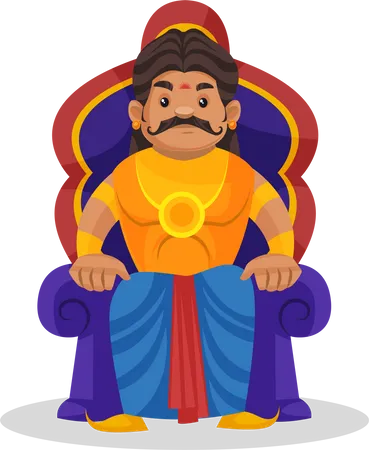 King sitting on throne  Illustration