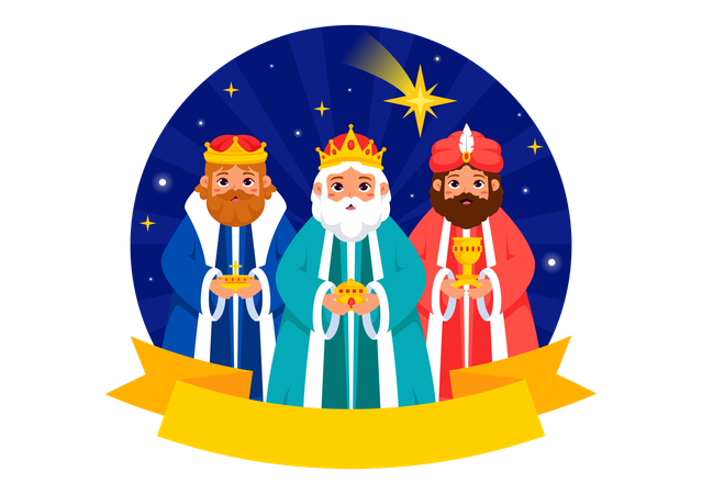 Kings celebrating faith  Illustration