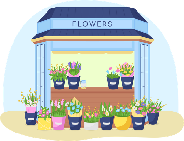 Kiosque à fleurs  Illustration