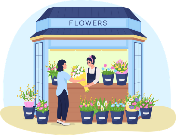 Kiosque à fleurs  Illustration