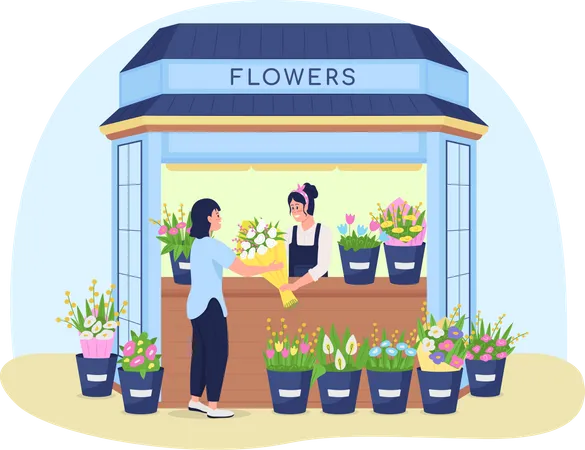 Kiosque à fleurs  Illustration