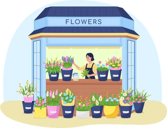 Kiosque de fleuriste  Illustration