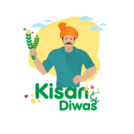 Kisan diwas in india or national farmer's day  Illustration