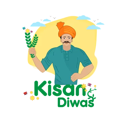 Kisan diwas in india or national farmer's day  Illustration