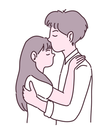Kissing couple Illustration