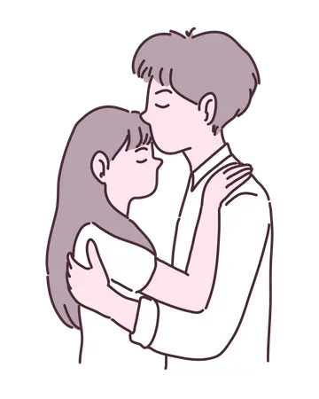 Kissing couple Illustration