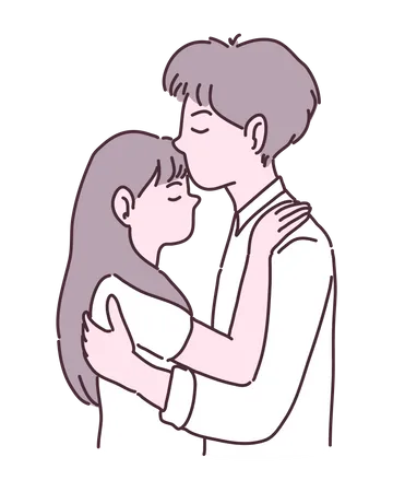 Kissing couple  Illustration