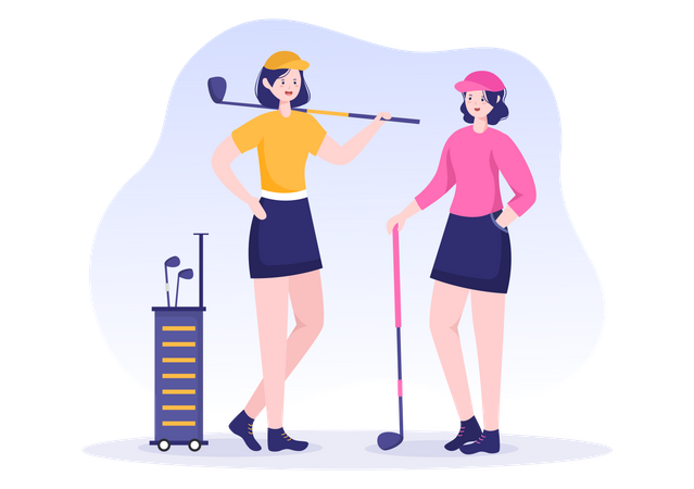 Kit de golfe para amigas  Ilustração