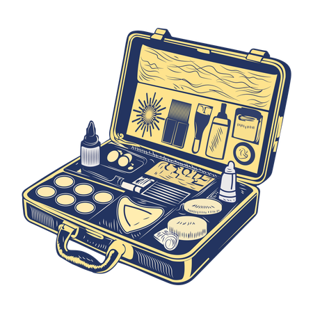 Kit de maquiagem  Ilustração