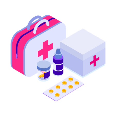 Kit de primeiros socorros  Ilustração