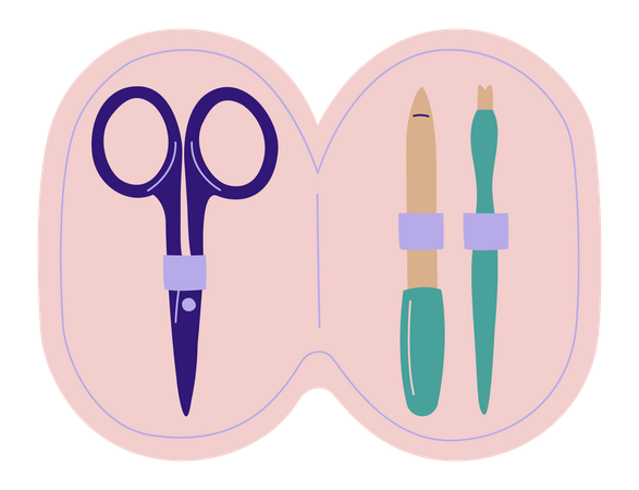 Kit de ferramentas para manicure e pedicure  Ilustração