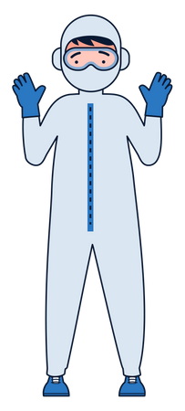 Médico usando kit EPI  Ilustração