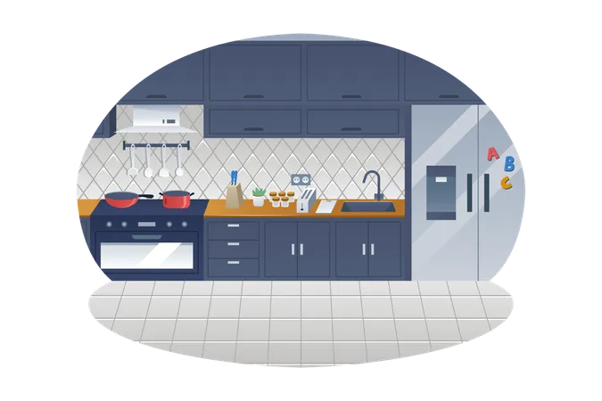 Kitchen Vector Illustration Illustration