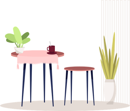 Kitchen cozy interior  Illustration