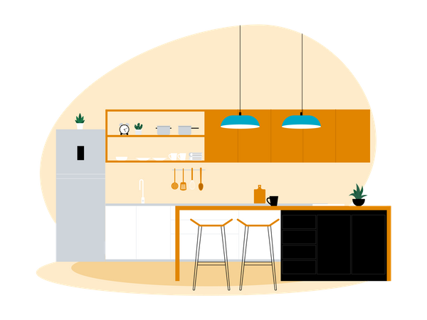 Kitchen interior  Illustration