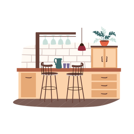 Kitchen Interior  Illustration