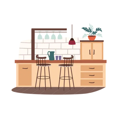 Kitchen Interior  Illustration