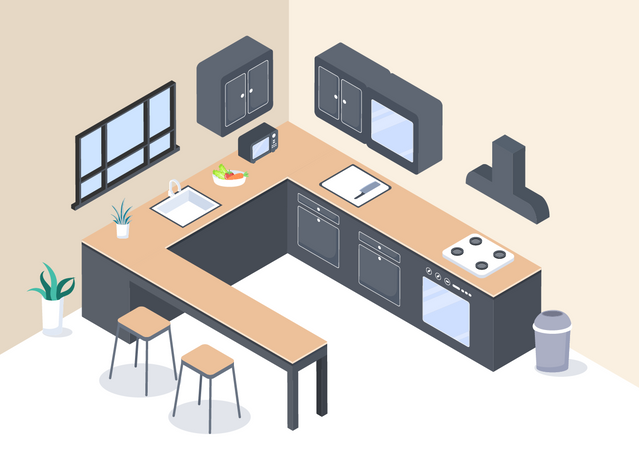 Kitchen Room  Illustration