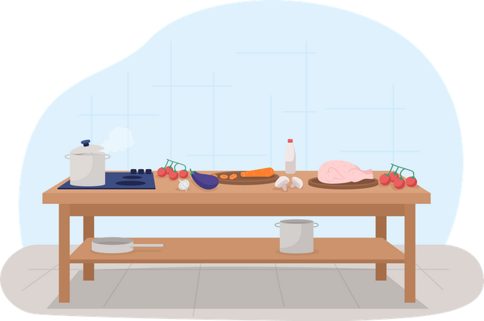 Kitchen table Illustration