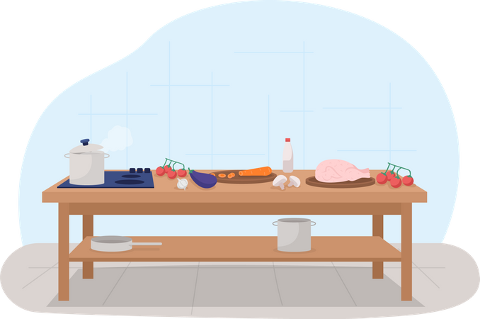 Kitchen table  Illustration