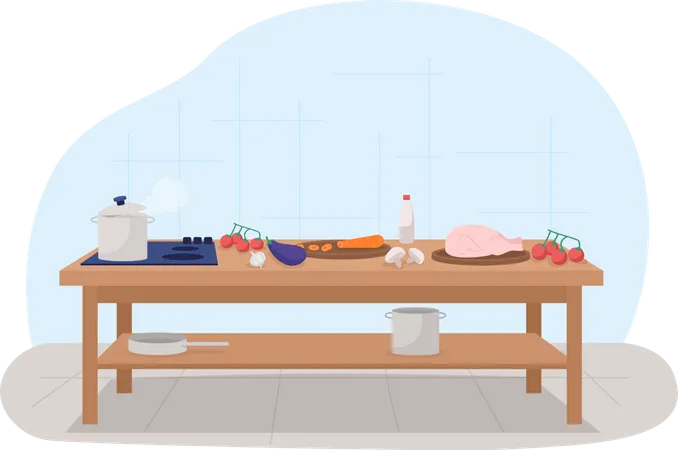 Kitchen table  Illustration