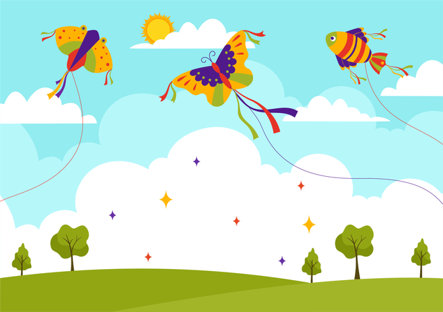 Kite Flying Day  Illustration