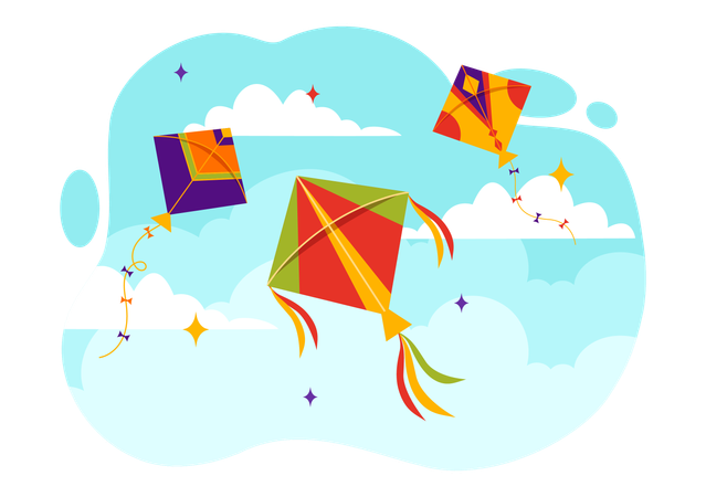 Kite Flying Day  Illustration