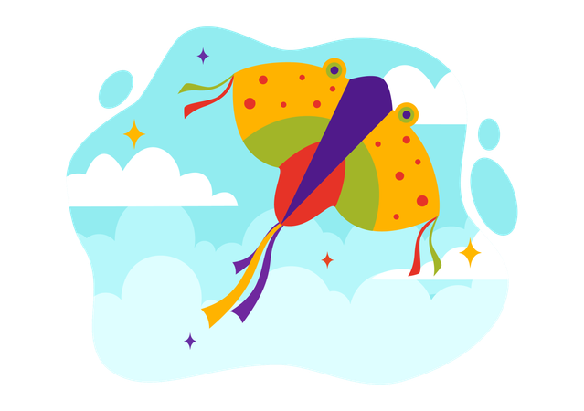 Kite Flying in sky  Illustration