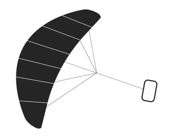 Kite From Kitesurfing Gear Flat Monochrome Isolated Vector Object Kiteboarding Equipment Editable Black And White Line Art Drawing Simple Outline Spot Illustration For Web Graphic Design Illustration