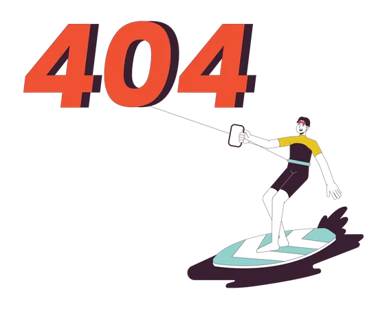 Kiteboarding error 404  Illustration