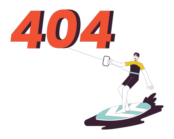 Kiteboarding error 404  Illustration